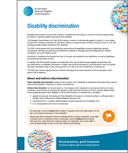 Disability discrimination fact sheet cover image