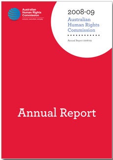Australian Human Rights Commission Annual Report 2008-2009 cover
