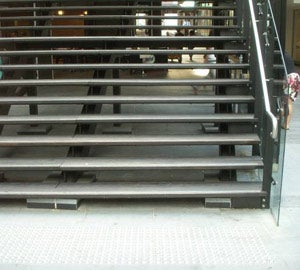 Open risers on stairs