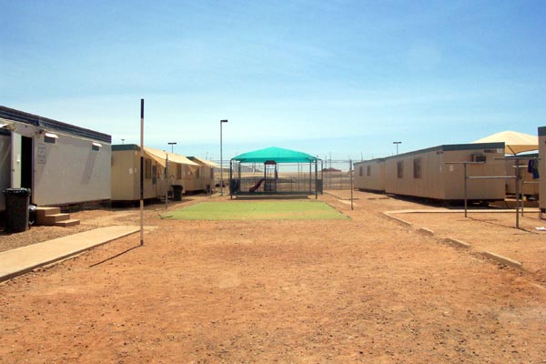 Play area near the accommodation units at Woomera, June 2002. 