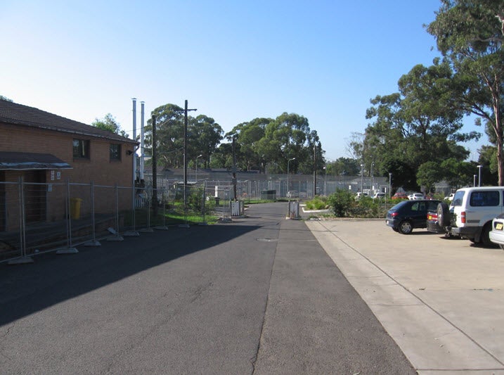 View of Villawood IDC fences from Sydney IRH entrance