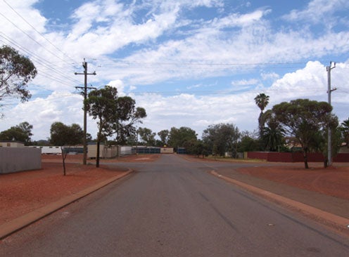 Street leading up to Leonora immigration detention facility