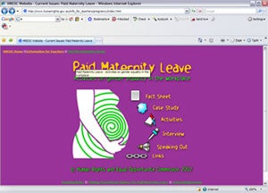 Screenshot of Paid Maternity Leave homepage