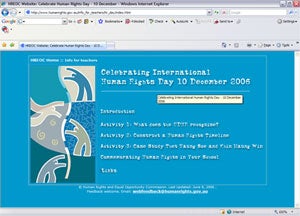Screenshot of Celebrating International Human Rights Day homepage
