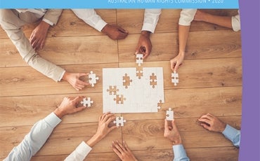 Respect@work cover image - people assembling a jigsaw at a work situation