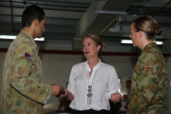Elizabeth Broderick with members of the ADF