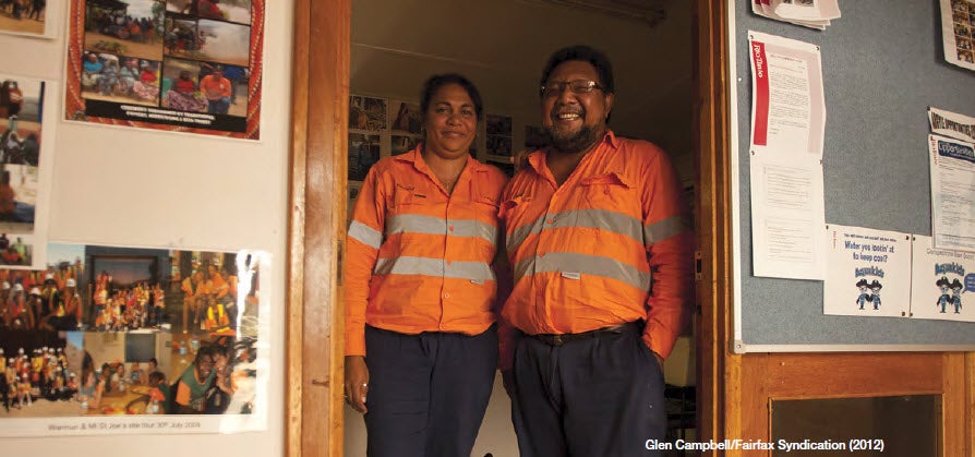 Aboriginal workers in an office