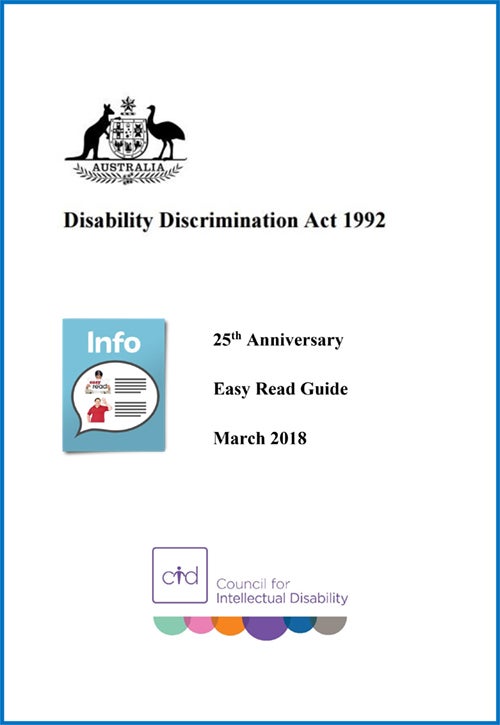 Disability Discrimination Act - Easy Read Edition 24th anniversay
