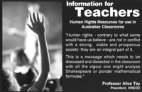 Information for Teachers - Promotional Postcard