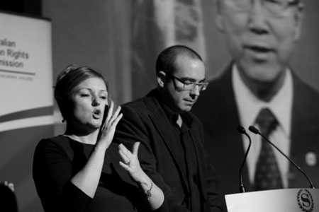 Photo of an Auslan signer