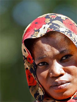 African woman with a scarf