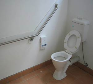 should lead down to pan