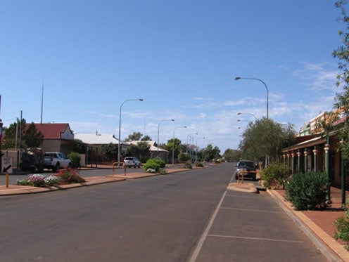 Main street of Leonora township, Western Australia