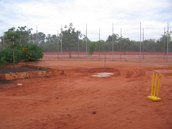 Dirt area used as cricket pitch, Curtin IDC