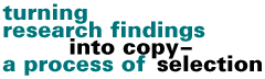 turning research findings into copy - a process of selection