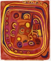 NGUPAWARLU (2003)<br />
(c) Nyuju Stumpy Brown<br />
Ngupawarlu depicts tali (sandhill) country.<br />
Reprinted from Telstra National Aboriginal and Torres Strait Islander Art Award 2003 catalogue with permission from the Museum and Art Gallery of the Northern Territory and Mangkaja Arts Resource Agency Aboriginal Corporation.<br />
Courtesy of the artist and GRANTPIRRIE Collection.