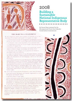 Building a Sustainable National Indigenous Representative Body cover