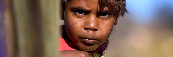 Aboriginal boy with intense stare