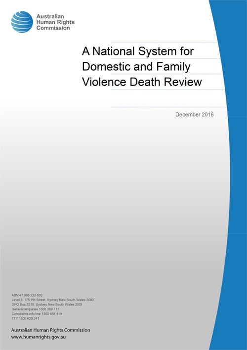 A National System for Domestic and Family Violence Death Review Cover image