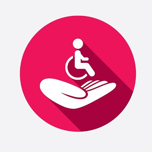 pink wheelchair icon