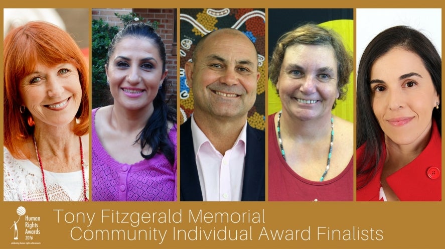 Tony Fitzgerald Memorial Award finalists 2016: Susan Barton, Yassmen Yahya, Shane Duffy, Jane Rosengrave, Catia Malaquias