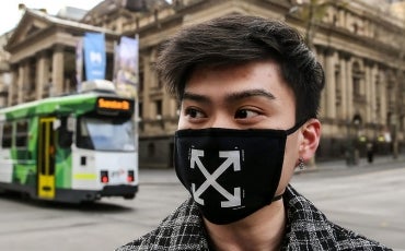 Man in melbourne with designer facemask